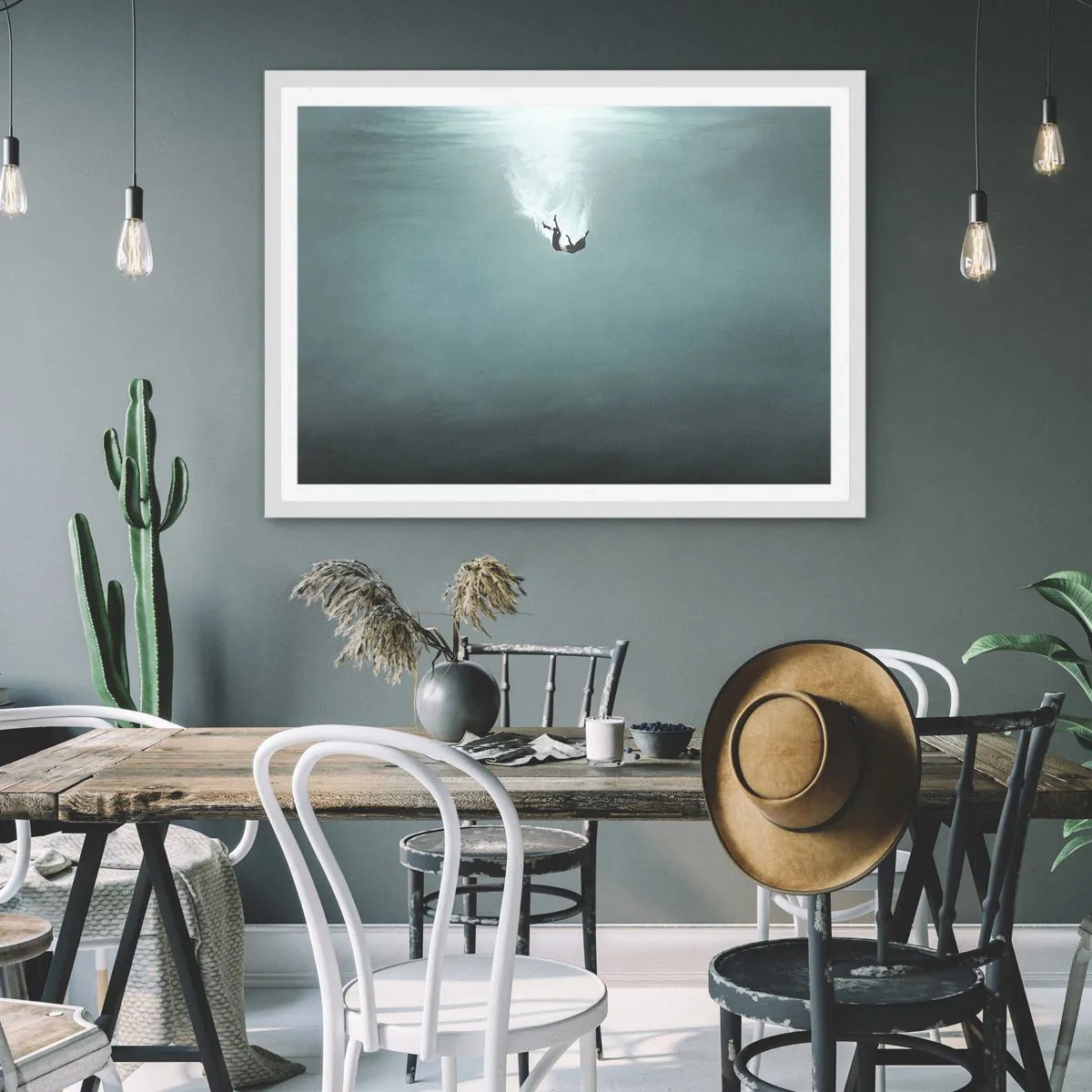 Poster in white frmae - In the Arms of the Ocean - 70x50 cm