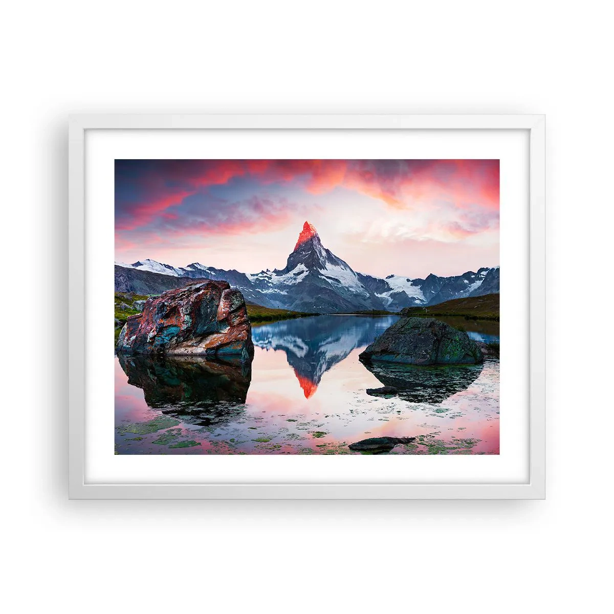 Poster in white frmae - Heart of the Mountains Is Hot - 50x40 cm