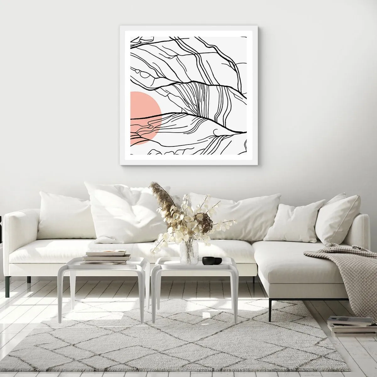 Poster in white frmae - In a Web of Twigs - 30x30 cm
