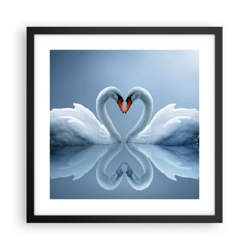 Poster in black frame - Time for Love - 40x40 cm