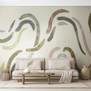 Custom Self-Adhesive Wallpaper Deluxe Sticker - Cheerful Dance of Abstraction - Pastel, Minimalistic, Bright