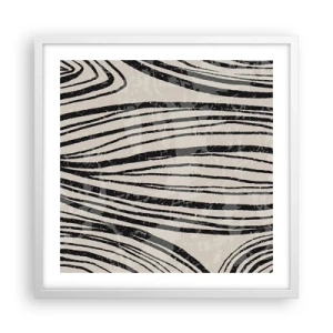 Poster in white frmae - Spillover of Lines - 50x50 cm