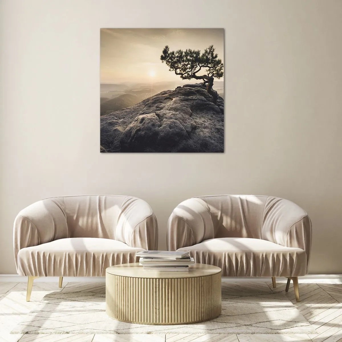 Glass picture - Life Always Wins - 40x40 cm