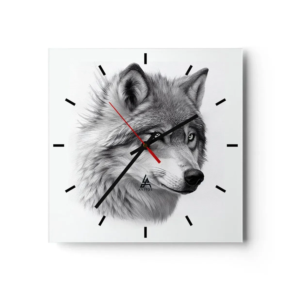 Wall clock - Clock on glass - Alpha - Without a Doubt - 40x40 cm