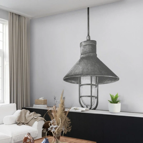 Photo Wallpaper Premium Sand - Like In the Old Days… - Lamp, Drawing, Pencil - 250x175 cm