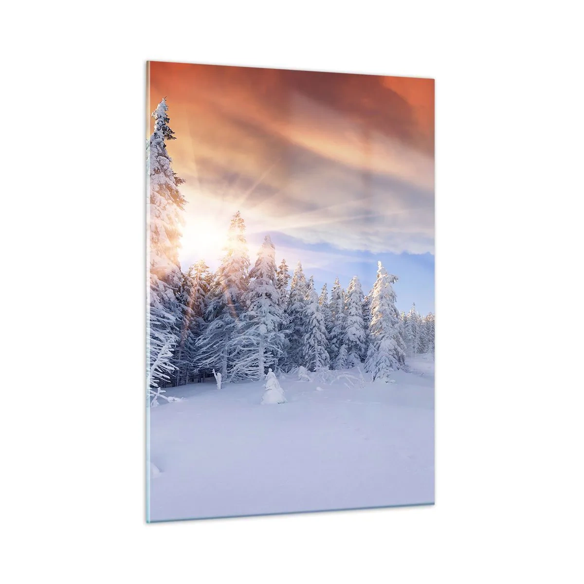 Glass picture - Snowy Spectacle of Nature - 50x70 cm