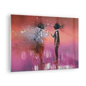 Glass picture - A character in virtual reality with a scattering shadow - 70x50cm - Can You Look Inside You? - Modern wall decoration for the living room and bedroom ARTTOR