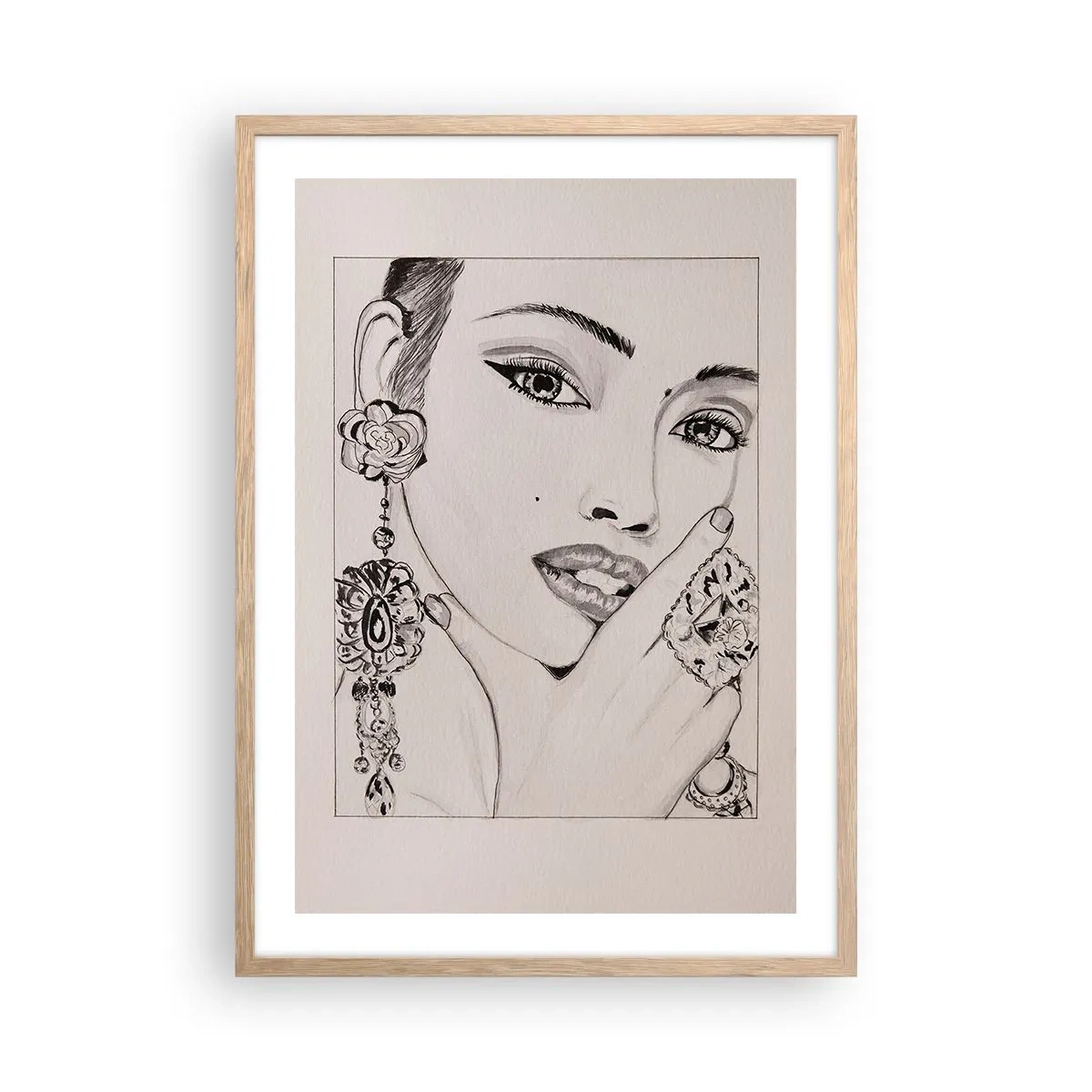 Poster in light oak frame - Most Beautiful Gem - 50x70 cm