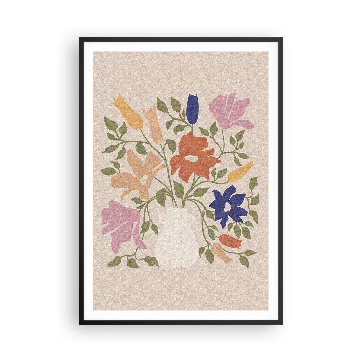Poster in black frame - Delicate Bouquet - 70x100 cm