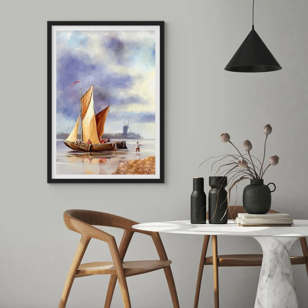 Poster in black frame - Return of Sailors - 70x100 cm