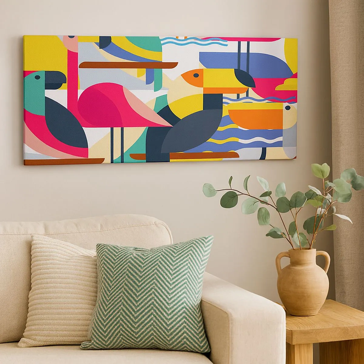 Canvas picture - Birds' Party - 100x40 cm