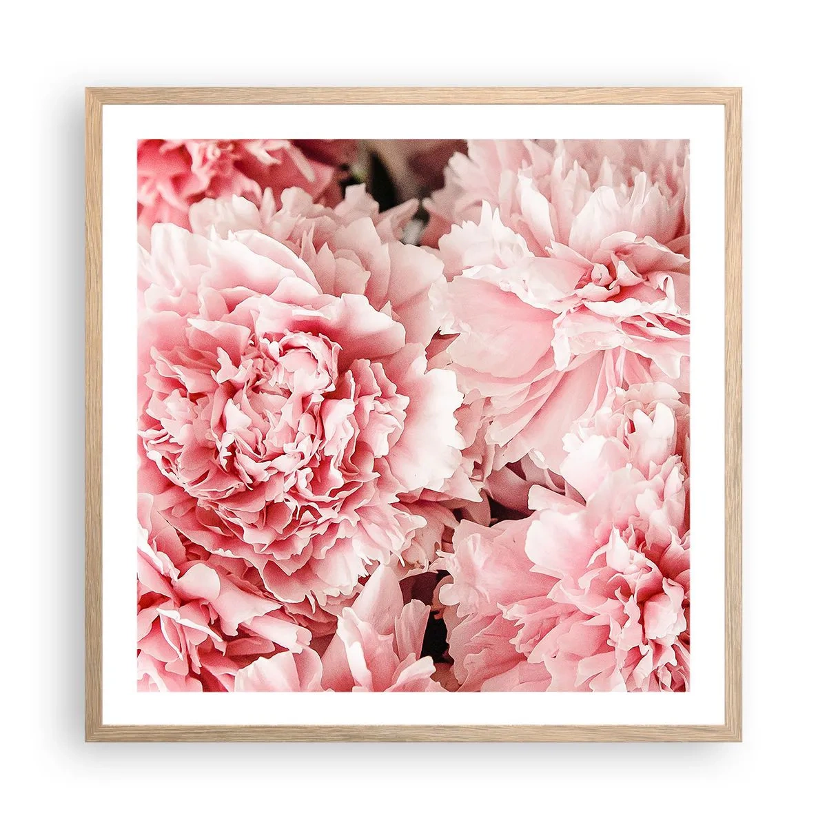 Poster in light oak frame - Pink Dreams - 60x60 cm