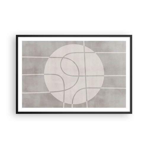 Poster in black frame - Circular and Straight - 91x61 cm
