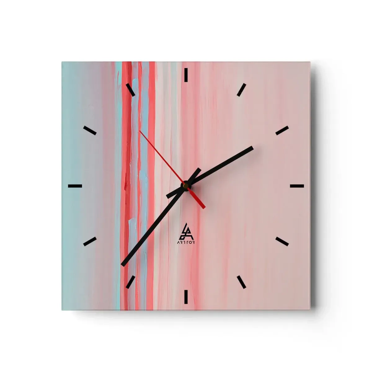 Wall clock - Clock on glass - Abstract at Dawn - 30x30 cm