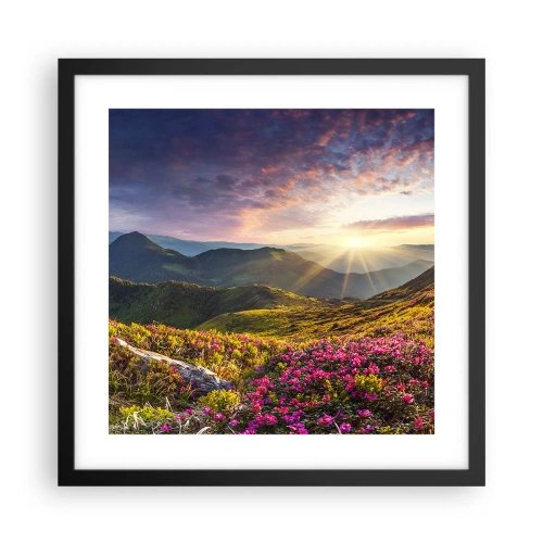 Poster in black frame - Freshness of Mountain Morning - 40x40 cm