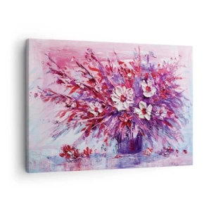 Canvas picture - A colorful bouquet of flowers in shades of pink and purple - 70x50cm - Innocence and Passion - Modern wall decoration for the living room and bedroom ARTTOR