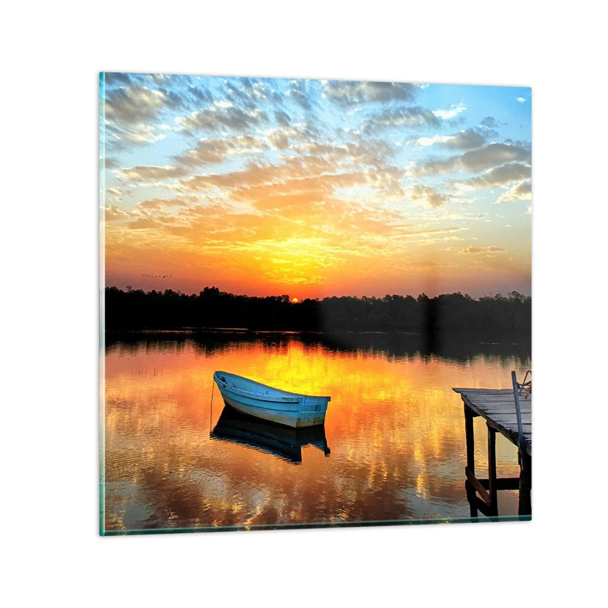 Glass picture - Look, Listen, Meditate - 70x70 cm