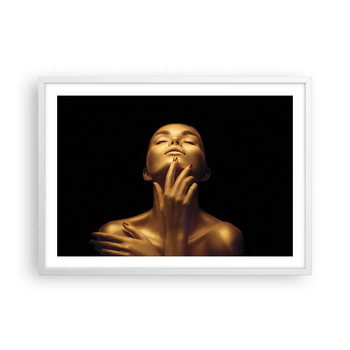 Poster in white frmae - Like Golden Silk - 70x50 cm