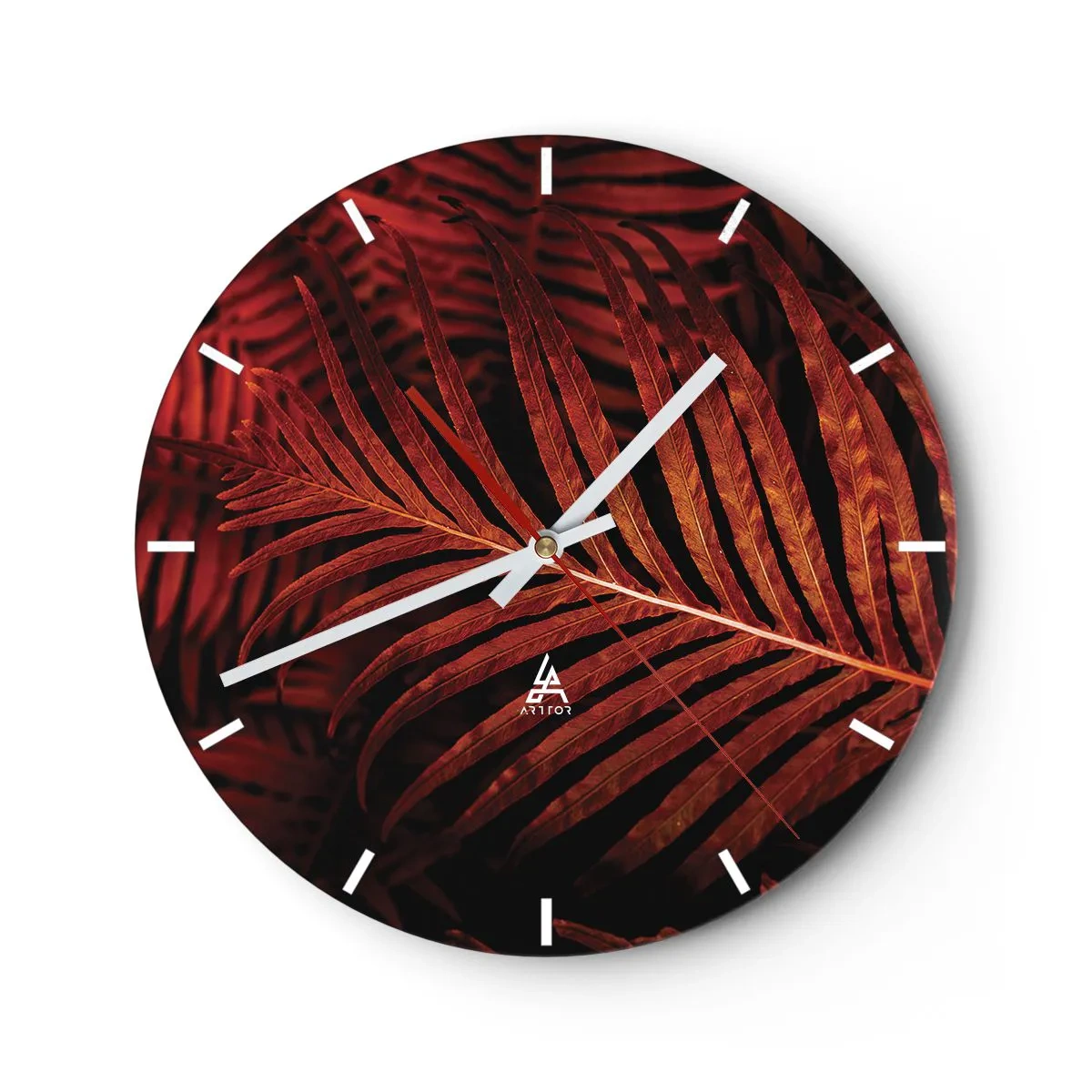 Wall clock - Clock on glass - Heat of Life - 40x40 cm