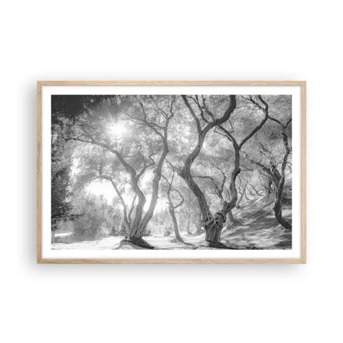 Poster in light oak frame - In an Olive Grove - 91x61 cm