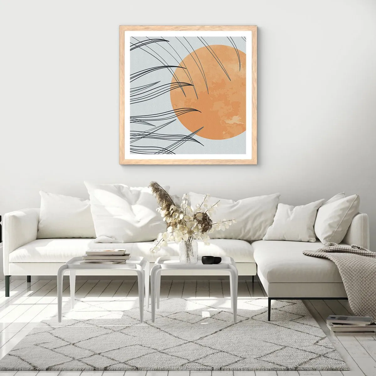 Poster in light oak frame - Always Towards the Sun - 60x60 cm