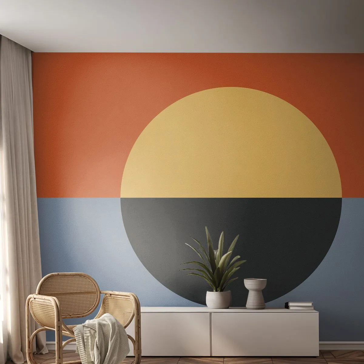 Self-Adhesive Photo Wallpaper Deluxe Sticker - Composition of Warm and Cool - Abstraction, Piece, Graphics - 450x315 cm