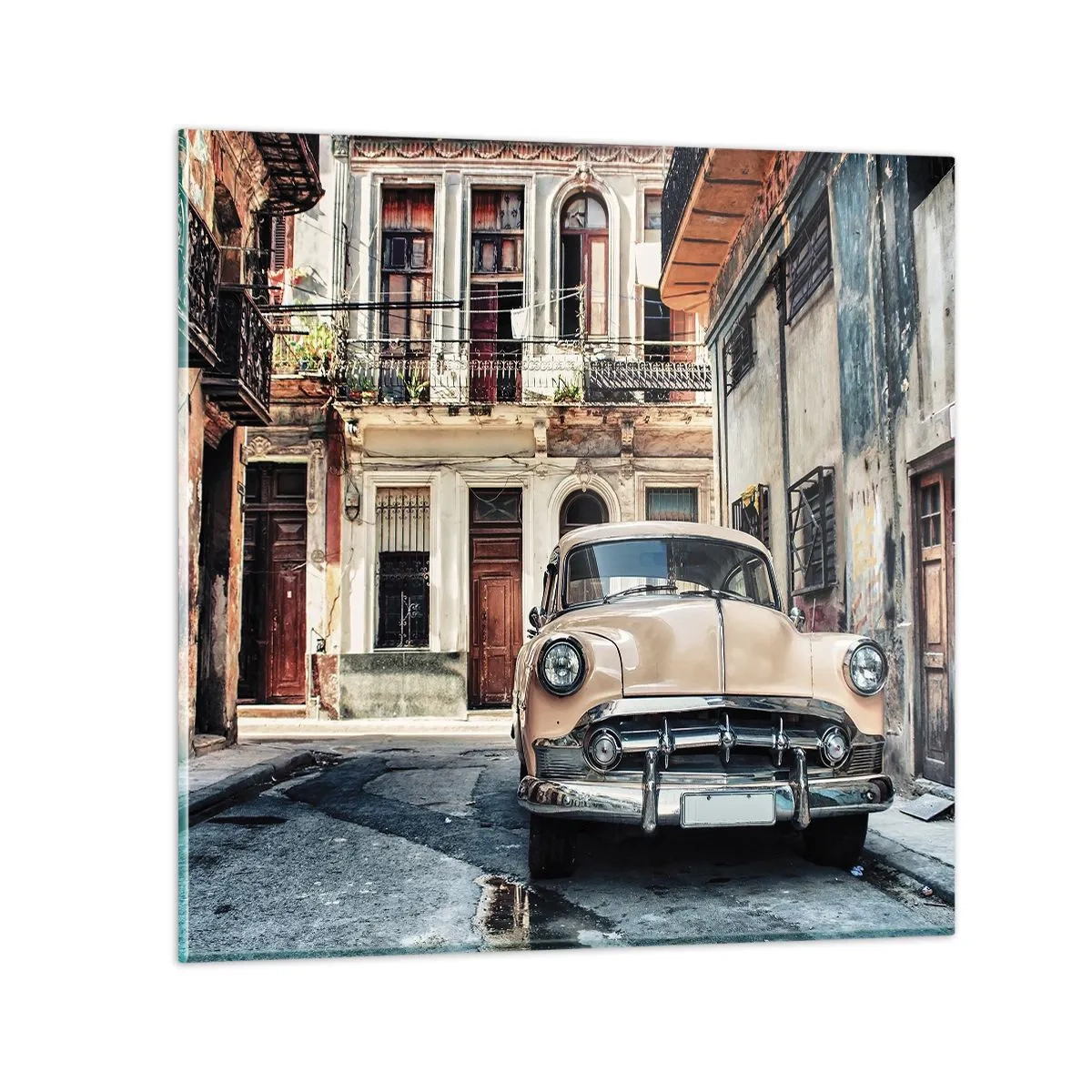 Glass picture - Siesta in Havana - 50x50 cm