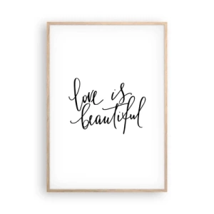 Poster in light oak frame - Read and Repeat - 70x100 cm