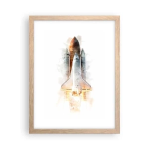 Poster in light oak frame - Explorers Get Ready - 30x40 cm