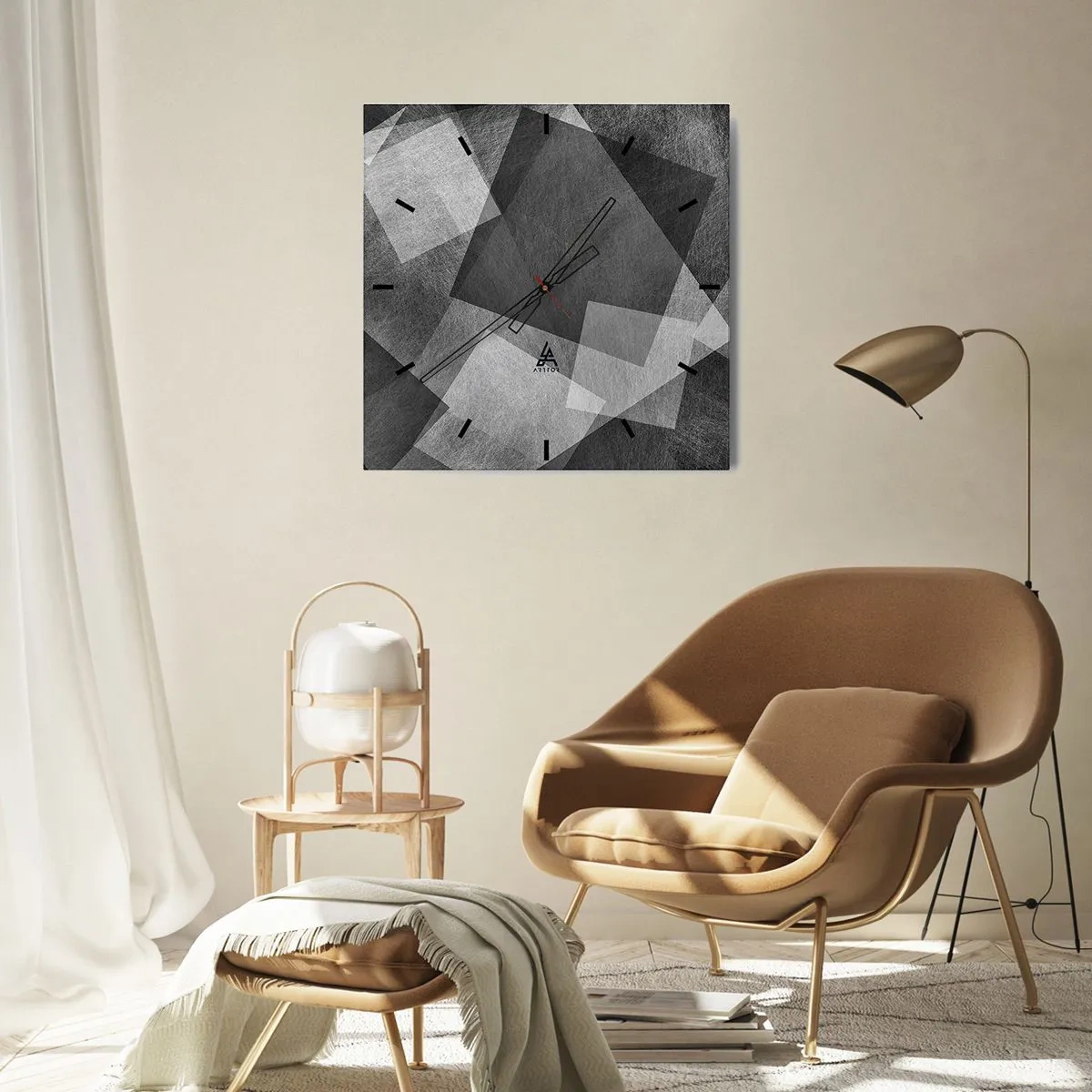 Wall clock - Clock on glass - Eternal Symbol of Durability and Order - 30x30 cm