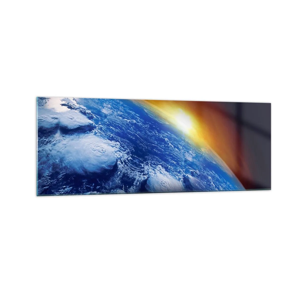 Glass picture - Sunrise by the Blue Planet - 140x50 cm