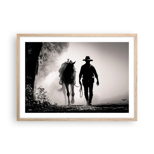 Poster in light oak frame - Texan Morning - 70x50 cm