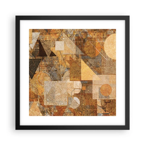 Poster in black frame - Cubist Study in Brown - 40x40 cm