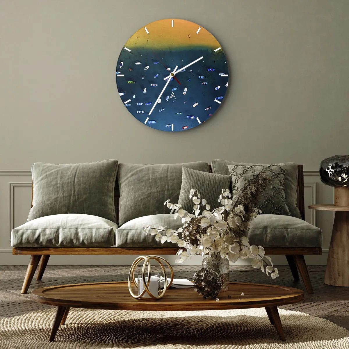 Wall clock - Clock on glass - Holiday Game - 40x40 cm