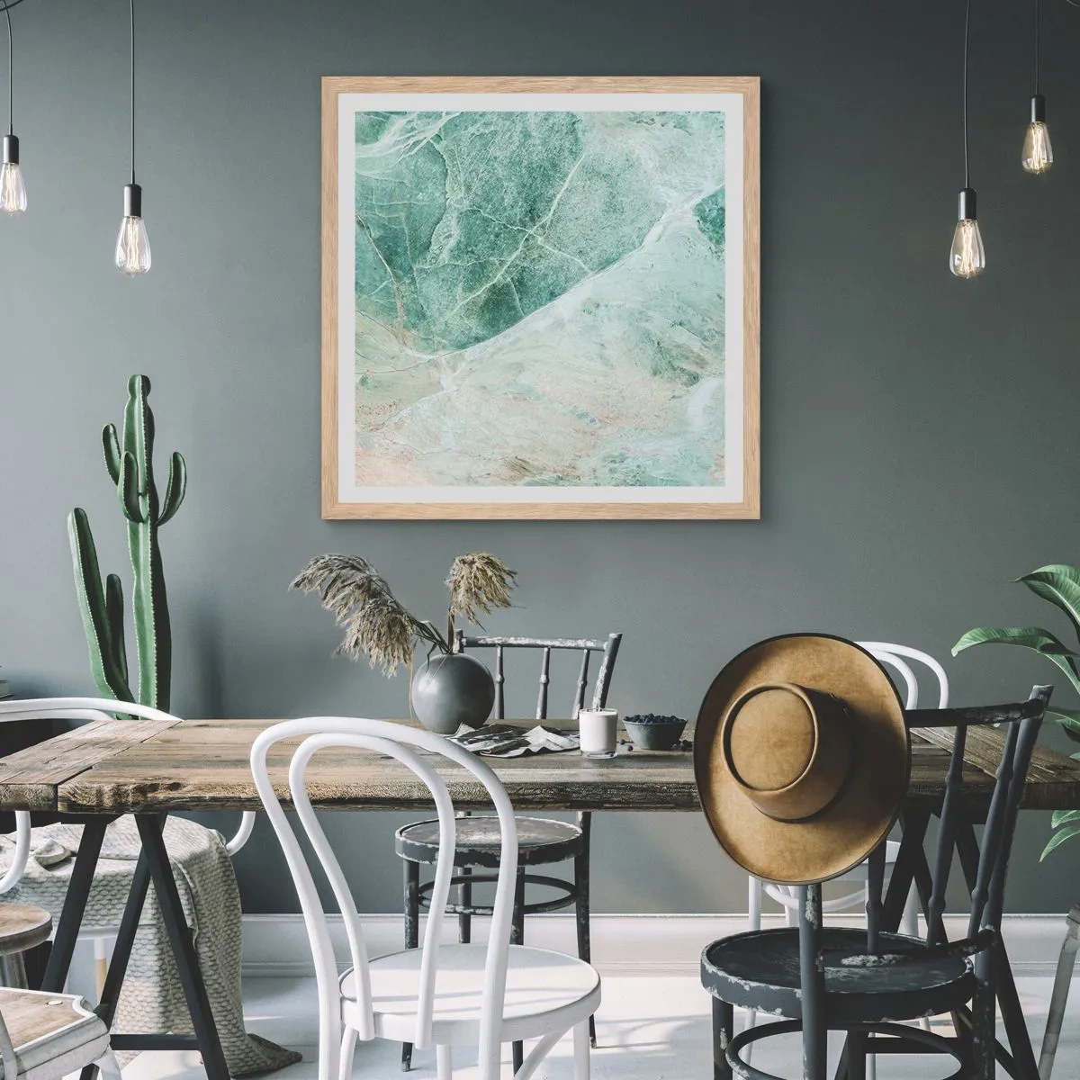 Poster in light oak frame - Noble Coolness of a Stone - 50x50 cm