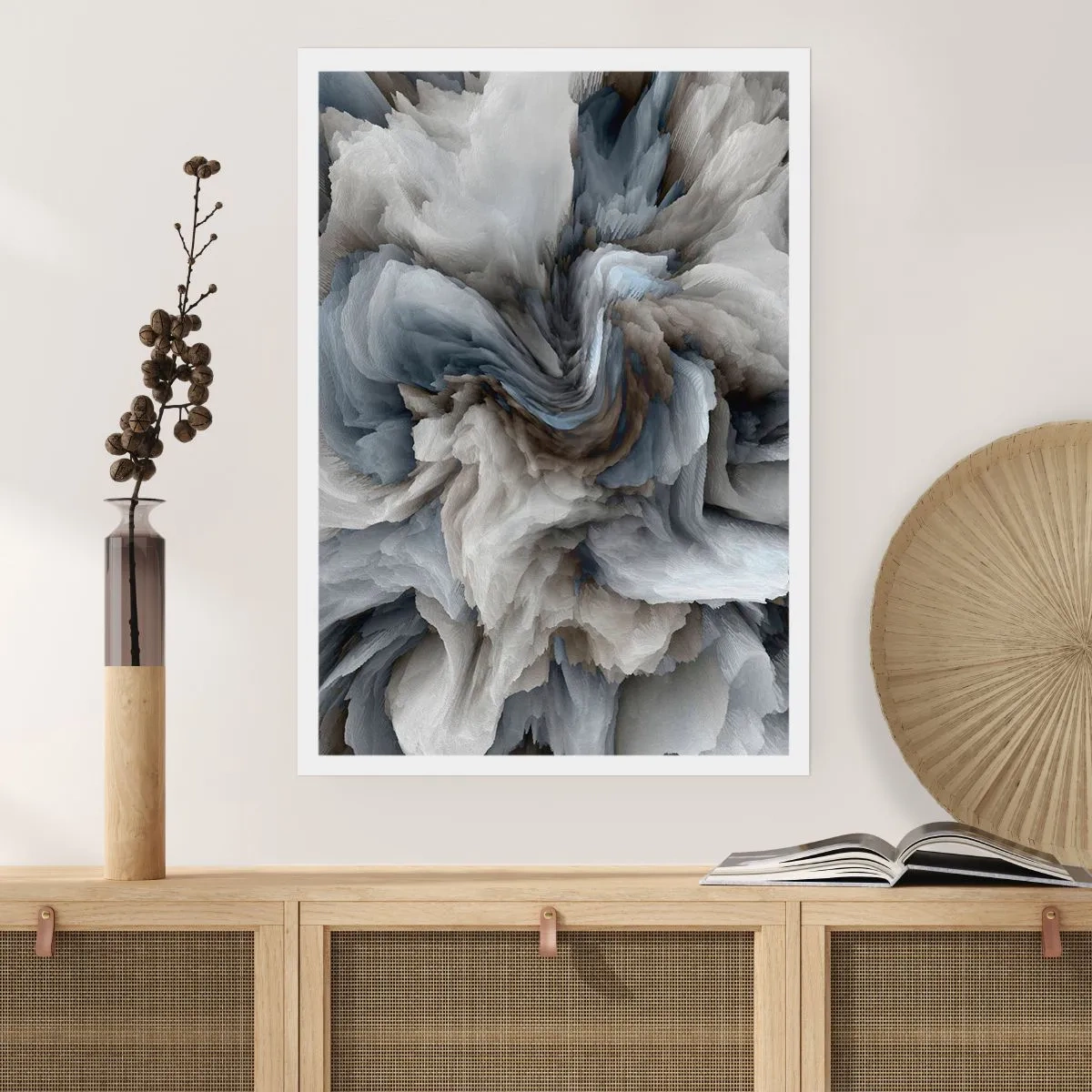 Poster - Stone and Flower - 40x50 cm