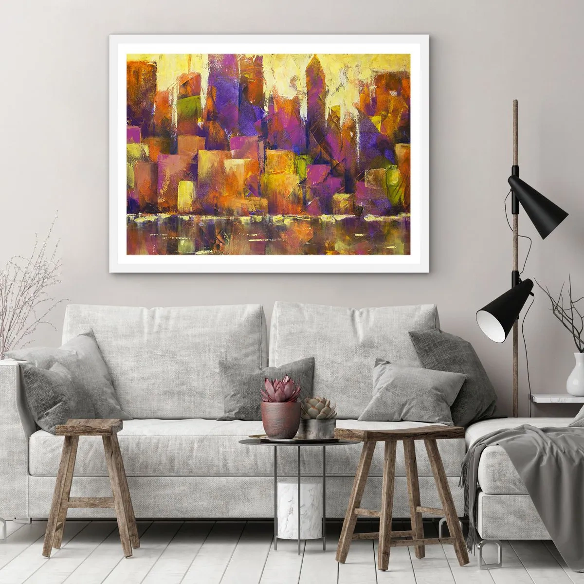 Poster in white frmae - Metropolitan Composition - 70x50 cm