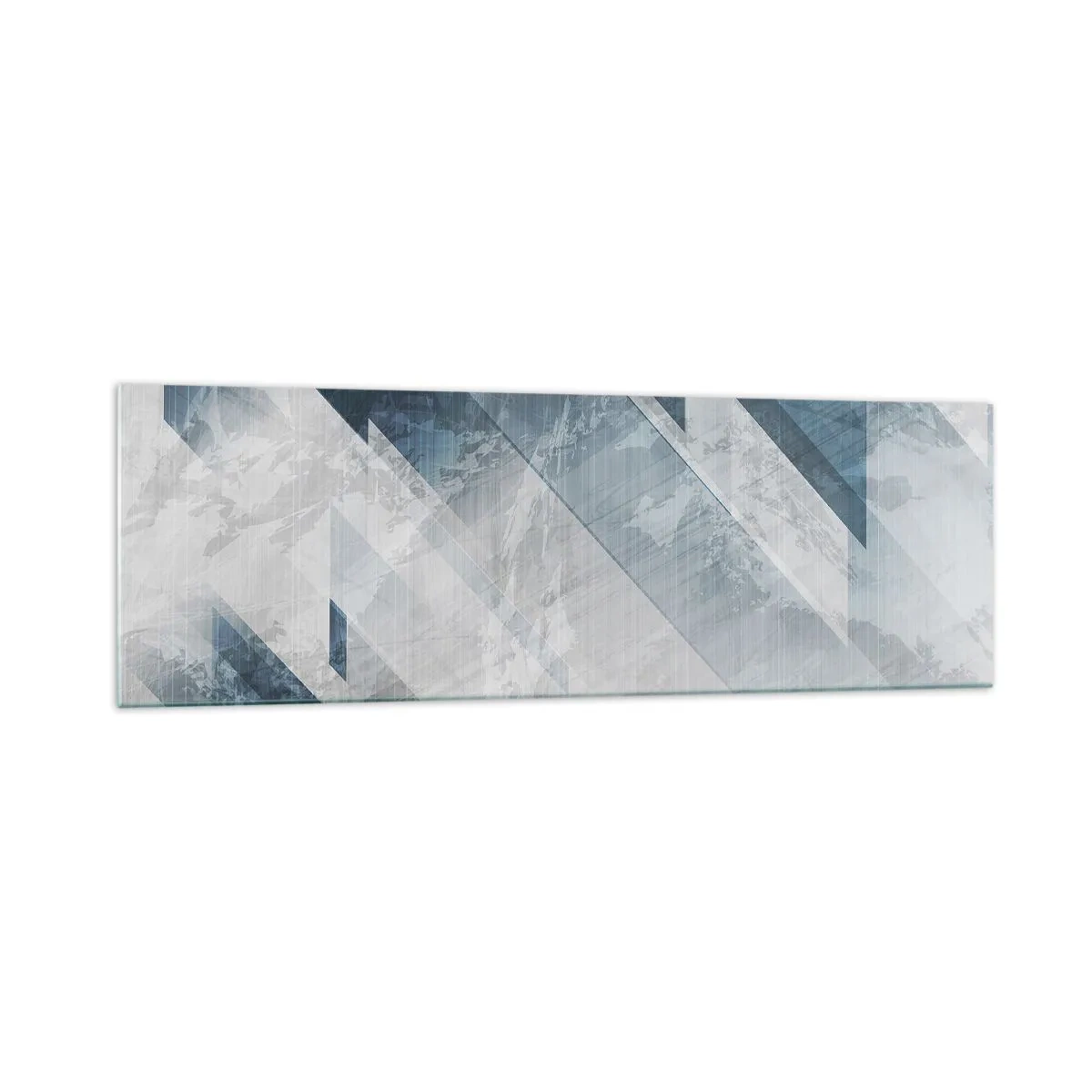 Glass picture - Spacial Composition - Movement of Greys - 160x50 cm