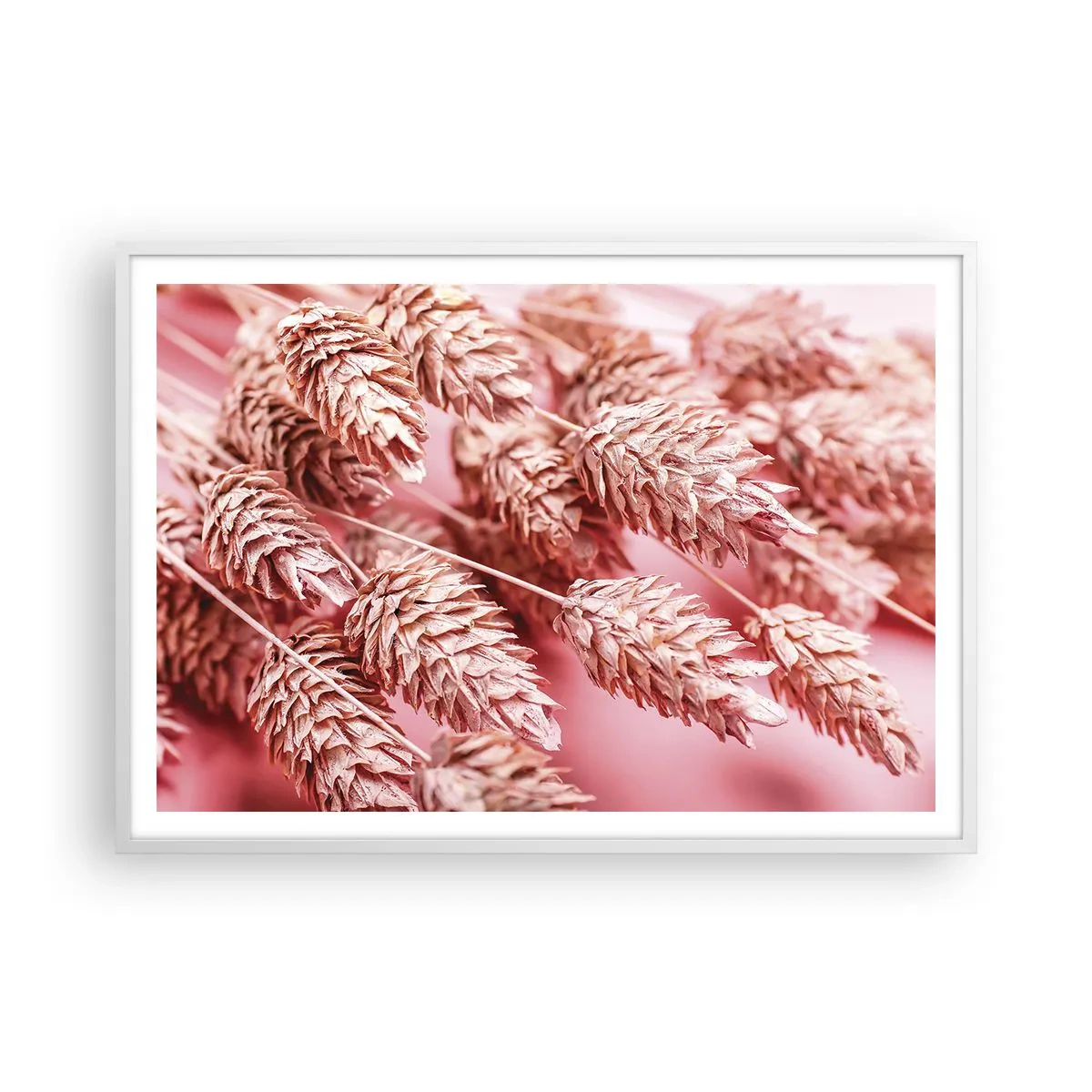 Poster in white frmae - Flowery Cascade in Pink - 100x70 cm