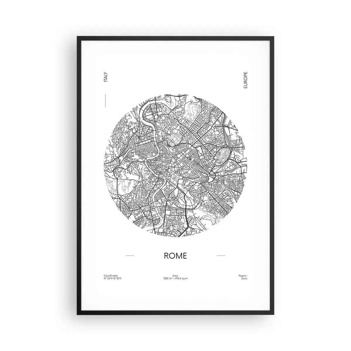 Poster in black frame - Anatomy of Rome - 70x100 cm