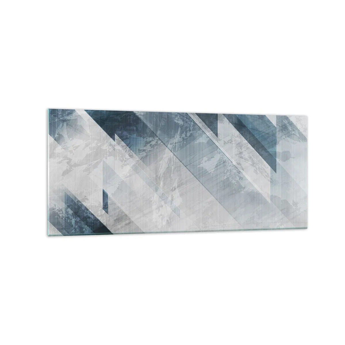Glass picture - Spacial Composition - Movement of Greys - 120x50 cm