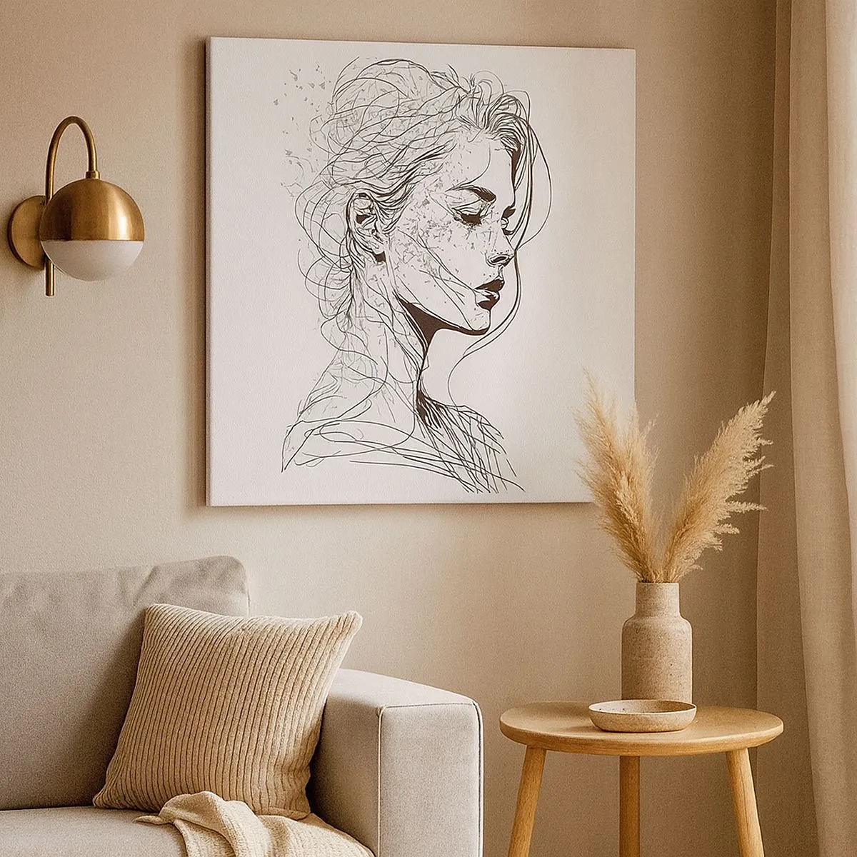 Canvas picture - Portrait in Thoughts - 30x30 cm