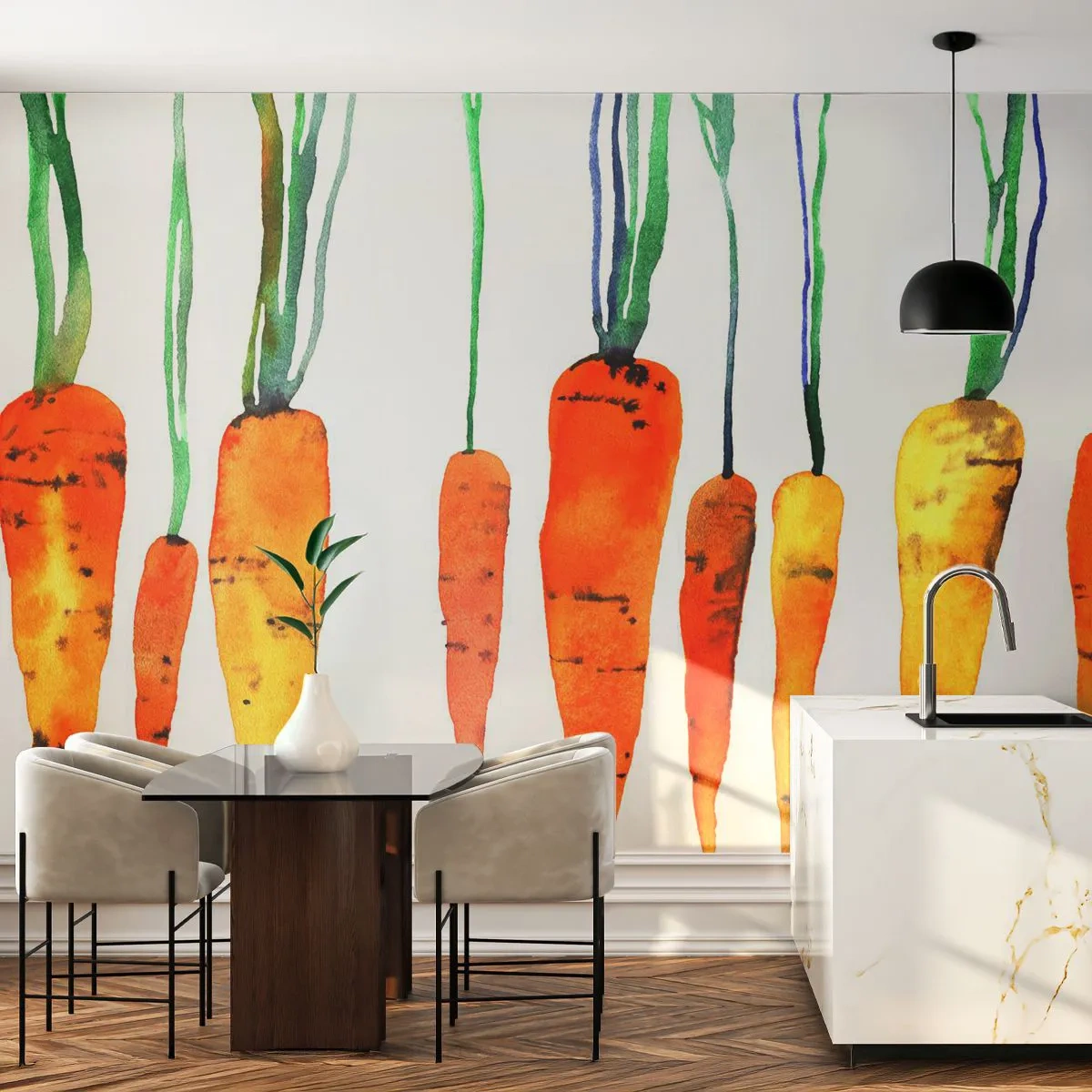 Photo Wallpaper Premium Canvas - Beauty of Common Carrot - Gastronomy, Carrot, Graphics - 150x105 cm