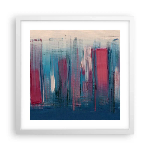 Poster in white frmae - Vertical Composition In Blue And Red - 40x40 cm