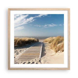 Poster in light oak frame - Behind a Dune, in the Hum of Trees - 50x50 cm