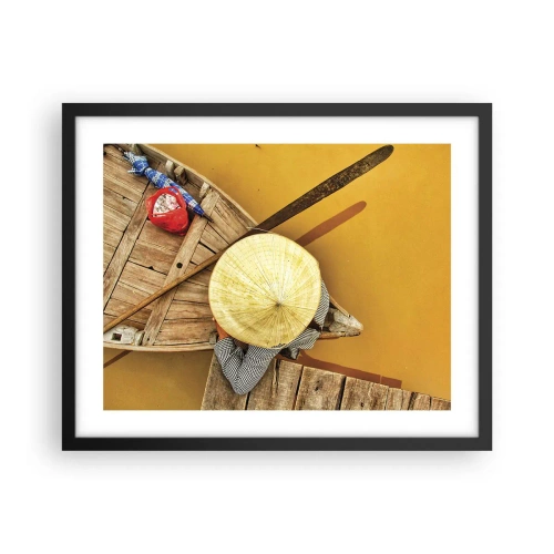 Poster in black frame - Life on a Yellow River - 50x40 cm