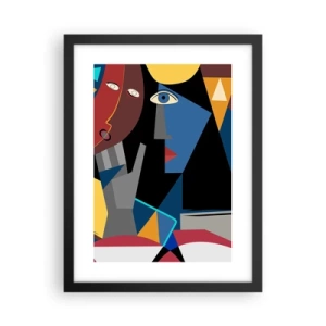 Poster in black frame - Conversation of Cubists - 30x40 cm