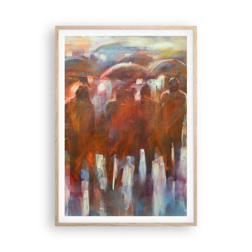 Poster in light oak frame - Equal in Rain and Fog - 70x100 cm
