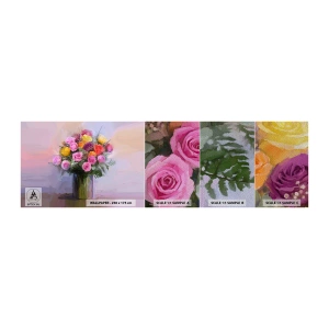 Photo Wallpaper Sample Premium Sand - Retained Beauty - Vase with Flowers, Bouquet of flowers, Piece - 100x30 cm