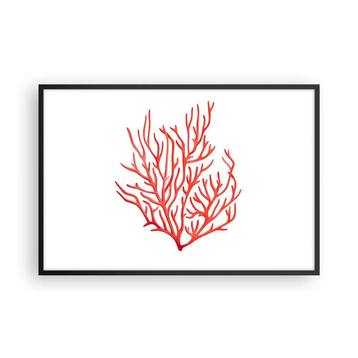 Poster in black frame - Coral Filigree - 91x61 cm